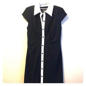 New Shani Black Dress white collar sz8 with tags